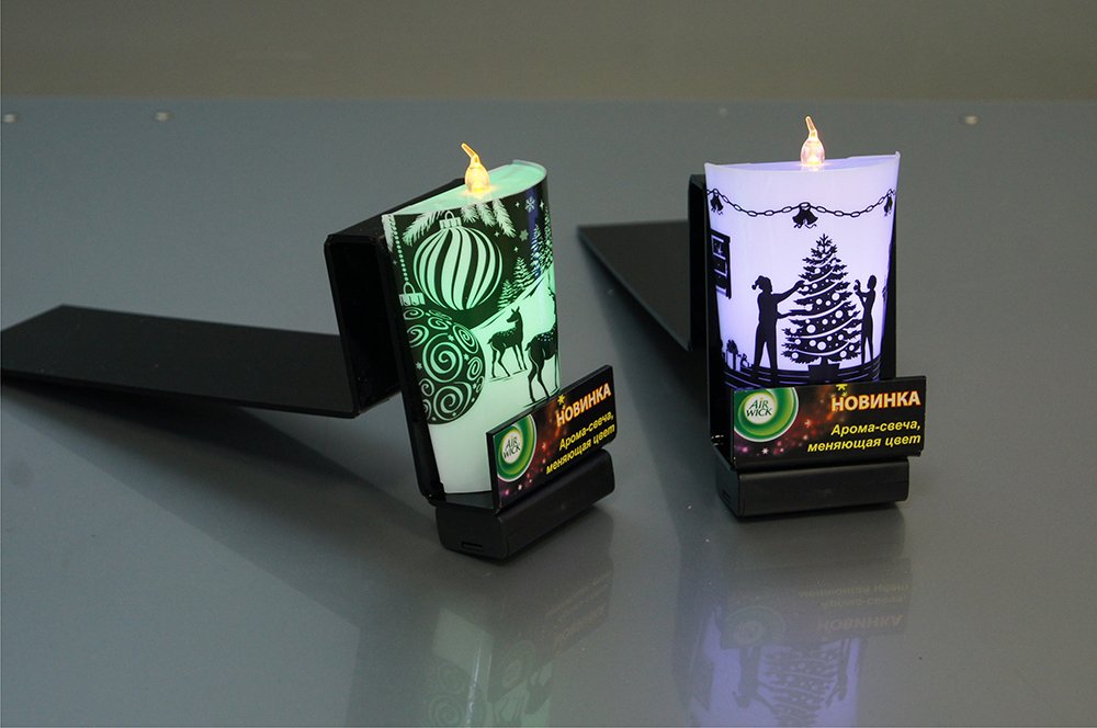Фото товара: Светодинамические дисплеи с накопителем для аромо-свечи, меняющей цвет, «Air Wick» 